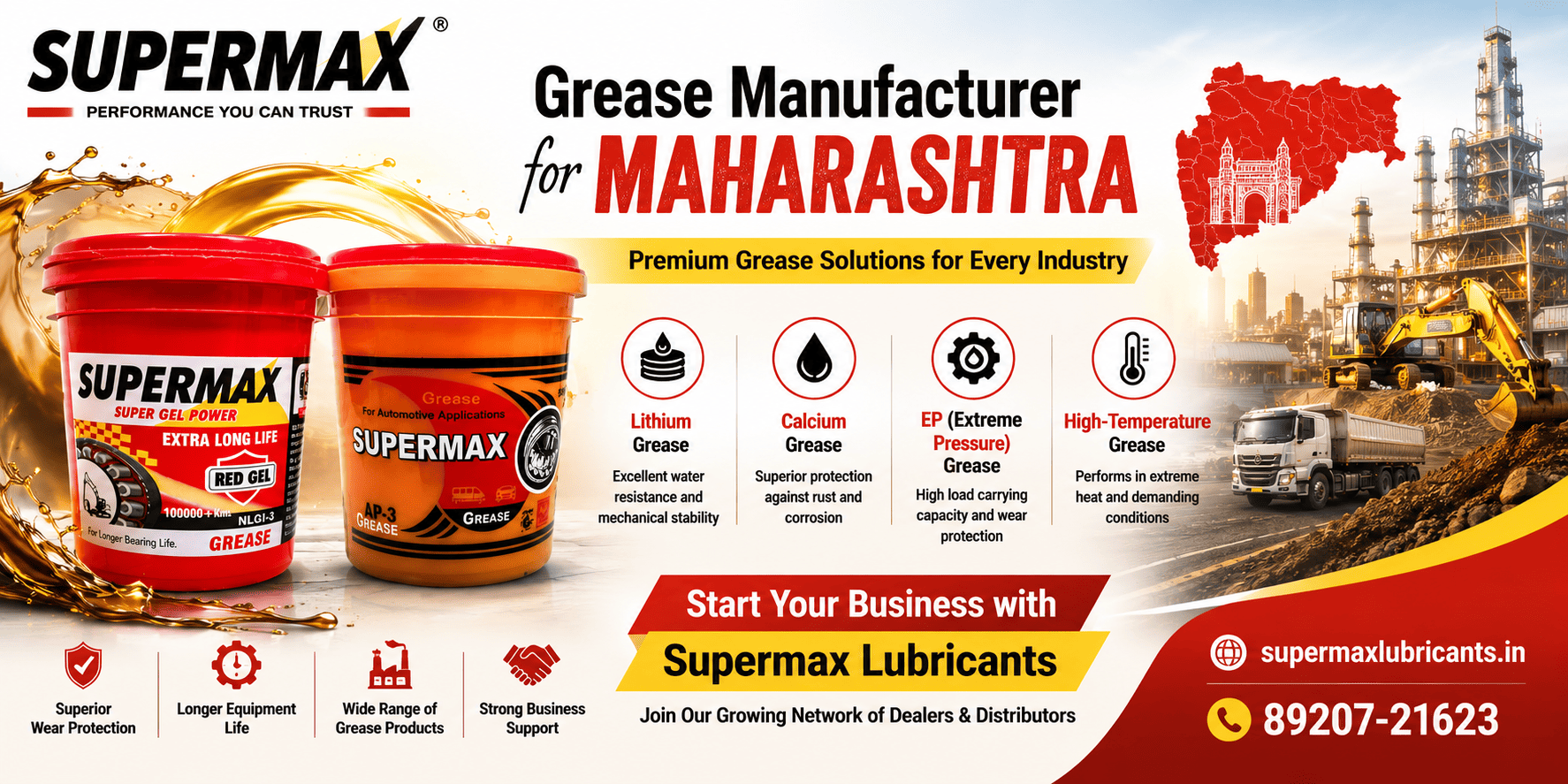 Grease Manufacturer for Maharashtra – Supermax Lubricants