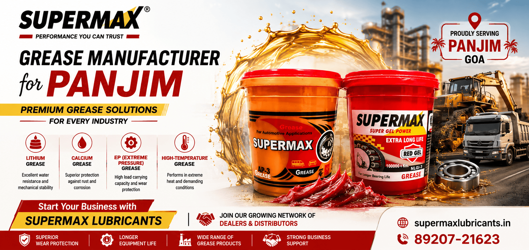Grease Manufacturer for Panjim – Supermax Lubricants