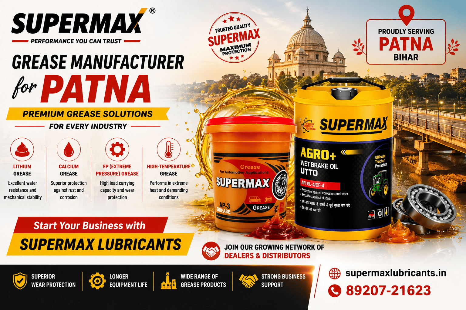 Grease Manufacturer for Patna – Supermax Lubricants