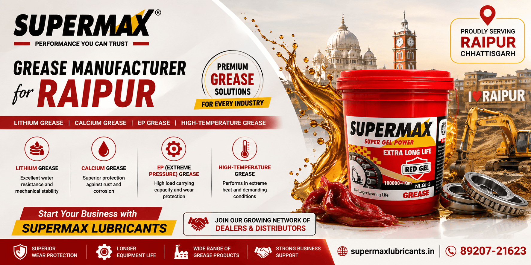 Grease Manufacturer for Raipur – Supermax Lubricants