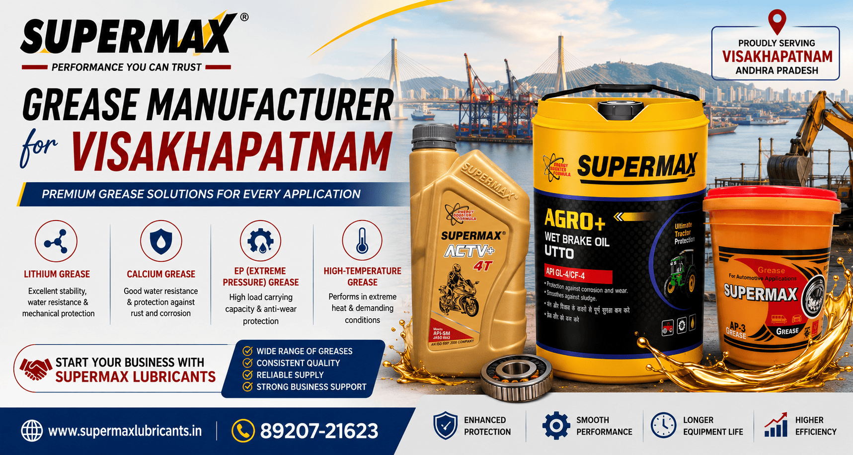 Grease Manufacturer for Visakhapatnam – Supermax Lubricants