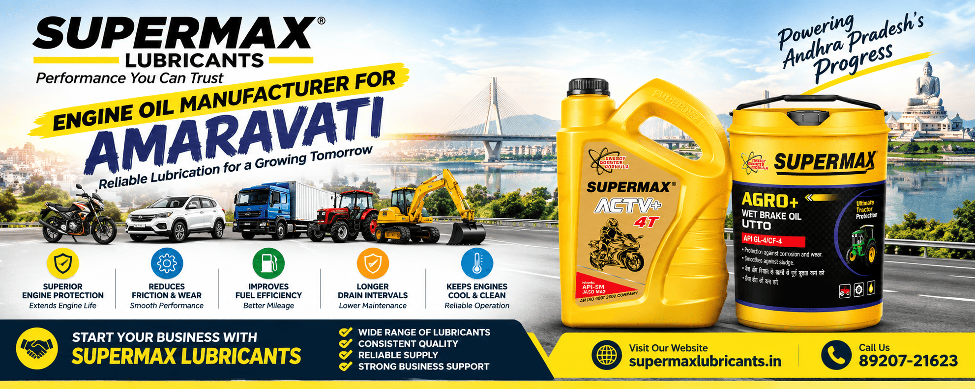 Engine Oil Manufacturer for Amaravati – Supermax Lubricants