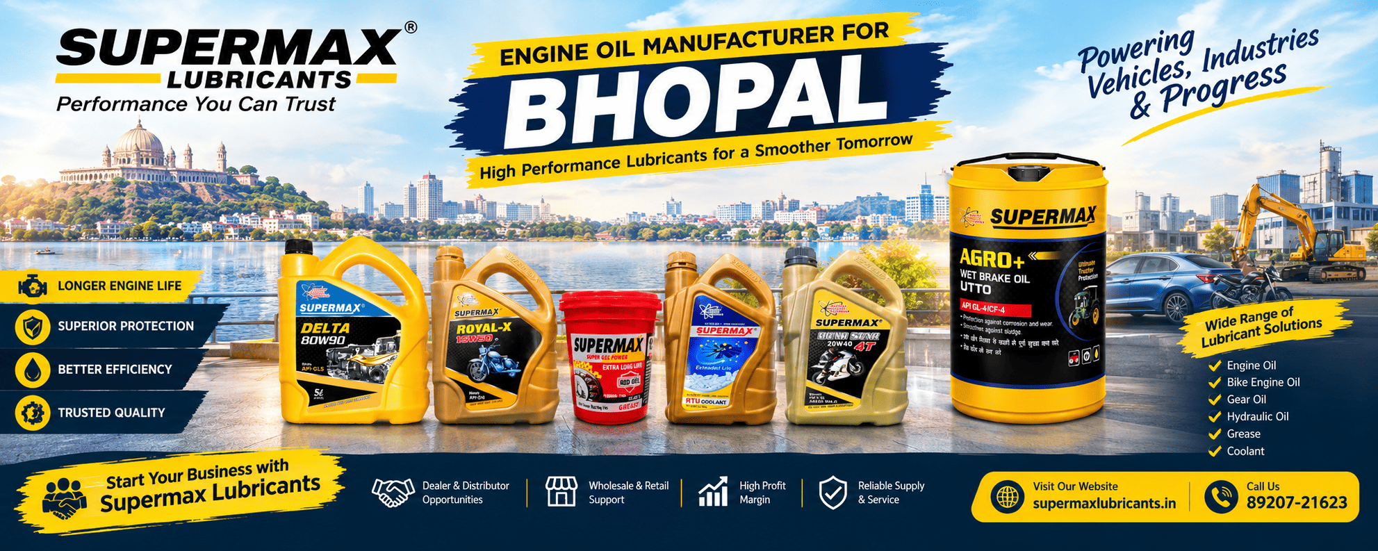 Engine Oil Manufacturer for Bhopal – Supermax Lubricants
