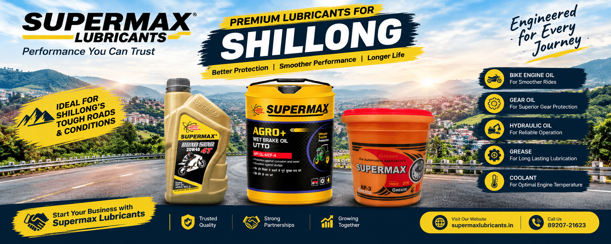 Engine Oil Manufacturer for Shillong – Supermax Lubricants